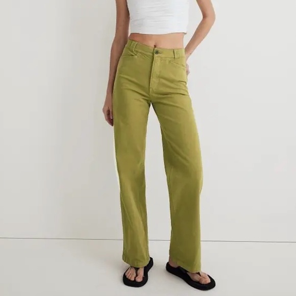 Madewell Pants - Emmett 2.0 Wide-Leg Pants: Garment-Dyed Edition (Artichoke) size 26 NWOT
